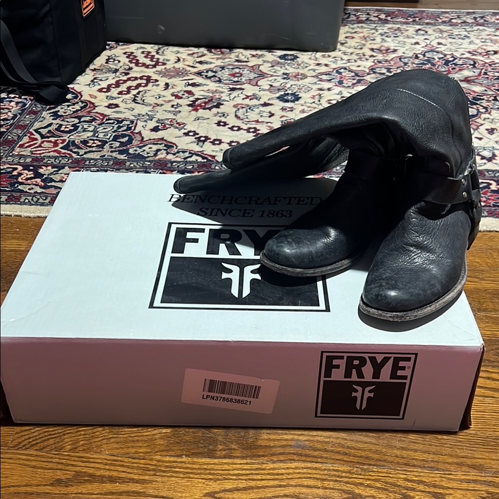 Frye Black Leather Women’s Harness Tall Boot